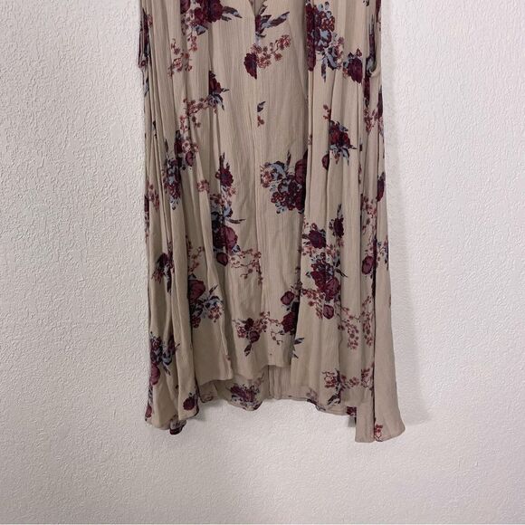 Free People Grey with Purple and Blue Floral Swing Tunic/Mini Dress - Picture 4 of 6